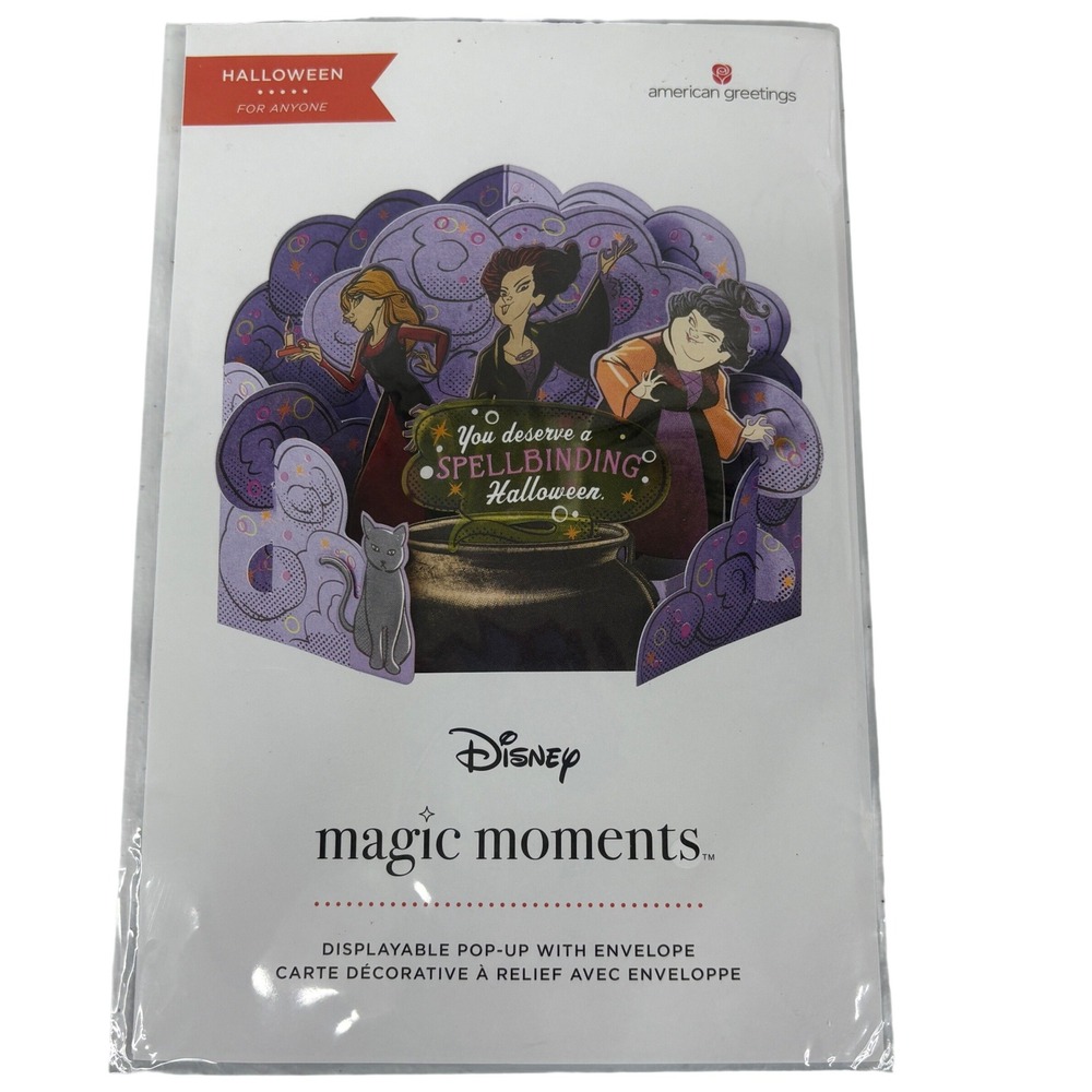 Disney Hocus Pocus Pop Up Halloween Card American Greetings Magic Moments 3D New